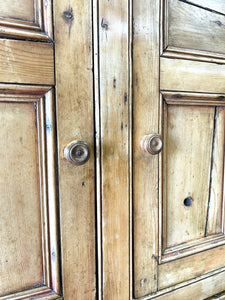 A Very Good Early 19th Century Irish Pine Linen Press Cupboard