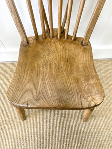 A Pair of Stick Back Elm Windsor Chairs with Natural Finish