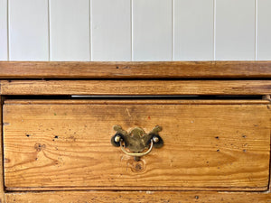 An English Country 2 Drawer Pine Buffet Sideboard c1860