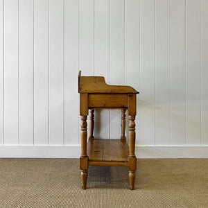 An English Country Pine Galleried Washstand or Console Table