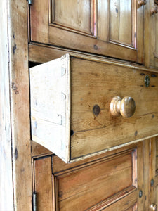 A Very Good Early 19th Century Irish Pine Linen Press Cupboard