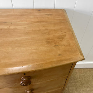 A Genuine Antique Cornish Bow Front Pine Chest of Drawers