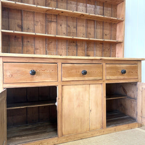 A Large Rustic Pine Welsh Dresser or Cupboard