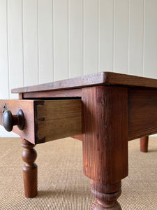 Antique English Country Pine Coffee Table c1890