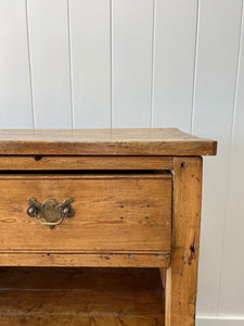 An English Country 2 Drawer Pine Buffet Sideboard c1860