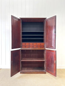 A Large 19th Century English Mahogany Linen Press Cupboard