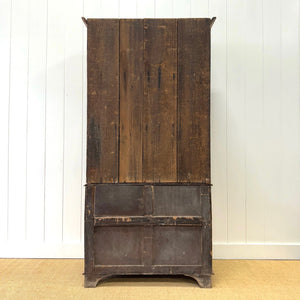 A 19th Century English Pine Linen Press Cupboard with Brass Hardware