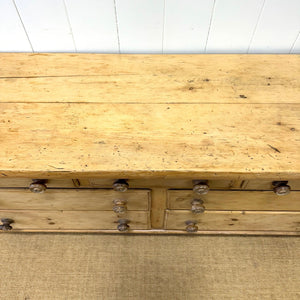 A Light Pine Antique English Sideboard on Tulip Feet c1890