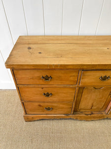 An English Country Pine Sideboard Buffet c1860