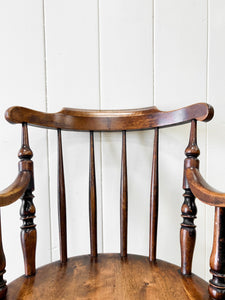 An Antique Penny-seat Stick Back Arm Chair