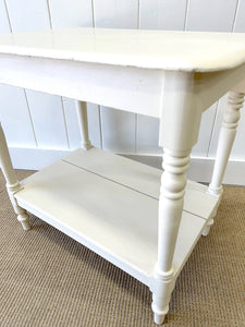 A Painted English Country Pine Night Stand or Console Table c1890