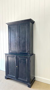 A Handsome English 19th Century Ebonized Pine Housekeeper's Cupboard