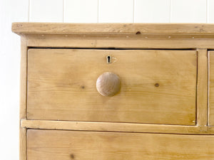 An Antique English Pine Chest of Drawers Dresser Tulip Feet c1890