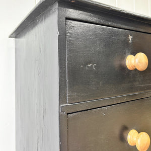 An Ebonized English Pine Chest of Drawers Dresser c1890