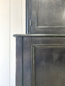 A Handsome English 19th Century Ebonized Pine Housekeeper's Cupboard