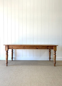 An Antique English Country Pine 6ft Dining Table