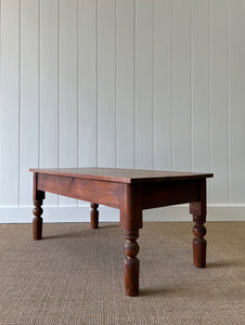 Antique English Country Pine Coffee Table c1890