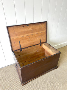 An English Blanket Box or Coffee Table With Iron Handles c1890