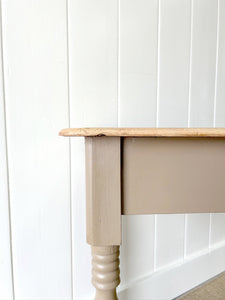 An Antique Painted Console Table with Scrubbed Pine Top