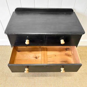 An Ebonized English Pine Chest of Drawers Dresser c1890