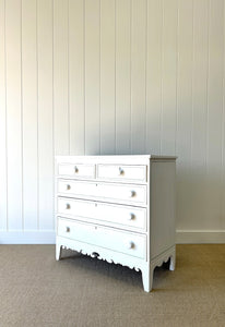 An Antique English Painted Pine Chest of Drawers Dresser c1890