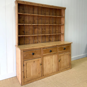 A Large Rustic Pine Welsh Dresser or Cupboard