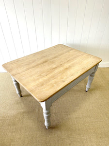 An Antique English Country Pine 4.5 ft Kitchen Dining Table c1890