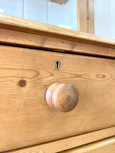 A 19th Century English Pine Bookcase Cabinet or Hutch