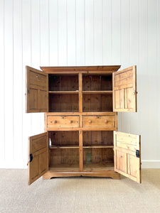 A Very Good Early 19th Century Irish Pine Linen Press Cupboard