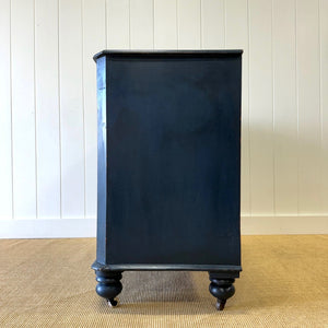 A Navy Blue English Pine Chest of Drawers Dresser c1890