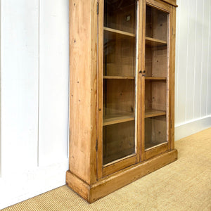 A 19th Century English Pine Small Glazed Bookcase