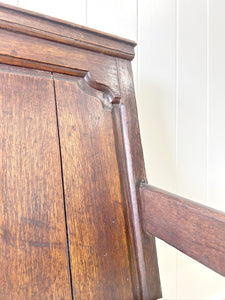 A Good 19th Century English Oak Settle with Freshly Upholstered Seat