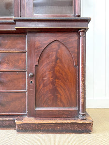 A Scottish Mahogany Breakfront Library or Dining Room Cabinet c1840