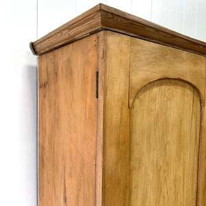 A 19th Century English Pine Linen Press Cupboard with Porcelain Knobs