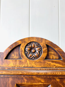 A Pair of English Oak Carved Hall Chairs