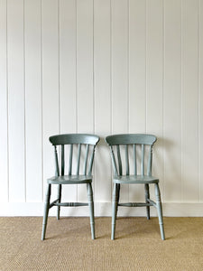 A Vintage Set of 4 Slat Back Chairs