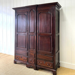 A Beautiful English 18th Century Georgian Oak Tack Cupboard