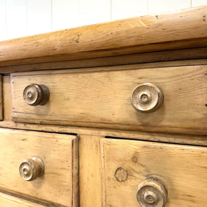 A Light Pine Antique English Sideboard on Tulip Feet c1890