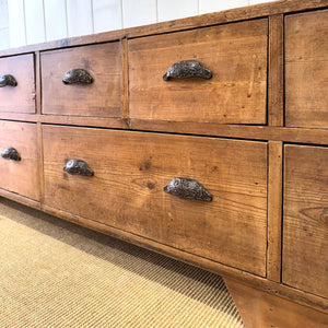 A Large Antique English Bank of Drawers Sideboard or Server c1890