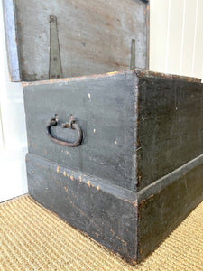 A Small Painted Antique Pine Blanket Box c1890