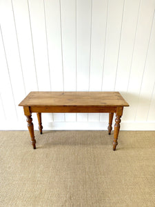 A Narrow 19th Century English Country Farmhouse 4 ft Pine Console Table