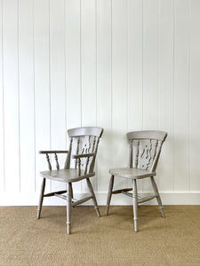 A Vintage Set of 5 Grey Fiddleback Chairs