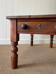 Antique English Country Pine Coffee Table c1890