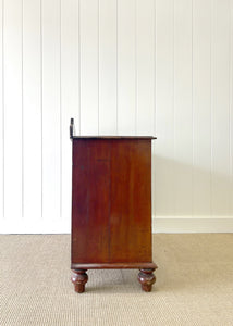 An Antique English Mahogany Chest of Drawers Dresser Tulip Feet c1890