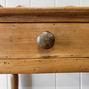 An English Country Pine Galleried Washstand or Console Table