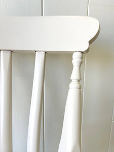 A Vintage Set of 4 White Slat Back Chairs