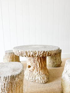 A Delightful Faux Bois Garden Table and 4 Stools