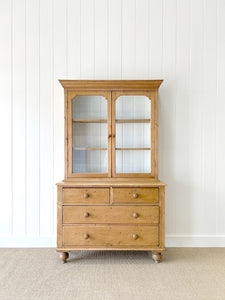 A 19th Century English Pine Bookcase Cabinet or Hutch