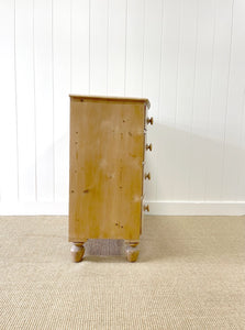 A Genuine Antique Cornish Bow Front Pine Chest of Drawers