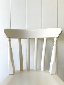 A Vintage Set of 4 White Slat Back Chairs